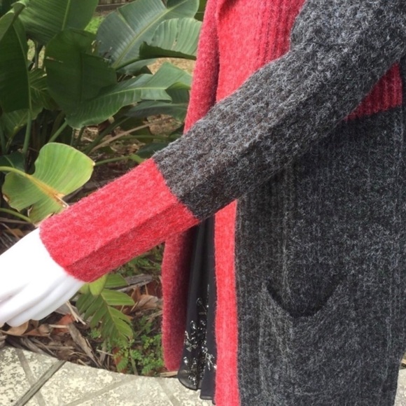 NWT Joseph A Long Open Ribbed Knit Sweater ColorBlock Cardigan - Picture 14 of 15